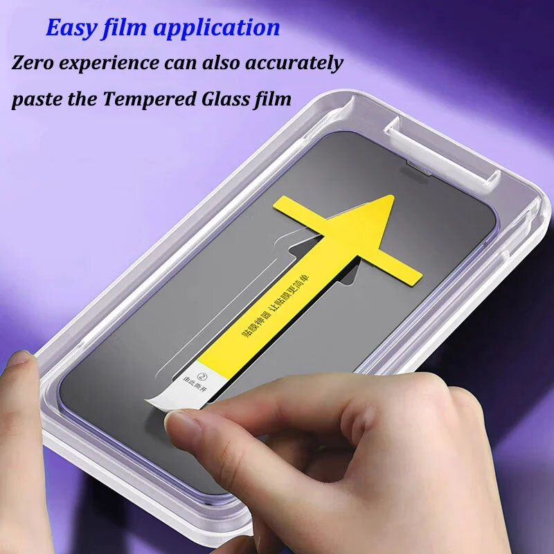 Protector de pantalla con cubierta de montaje de alineación, vidrio templado de alta gama 8K para iPhone 15, 14, 13, 12, 11 Pro Max, XS MAX, 15 Plus, 1-2 piezas