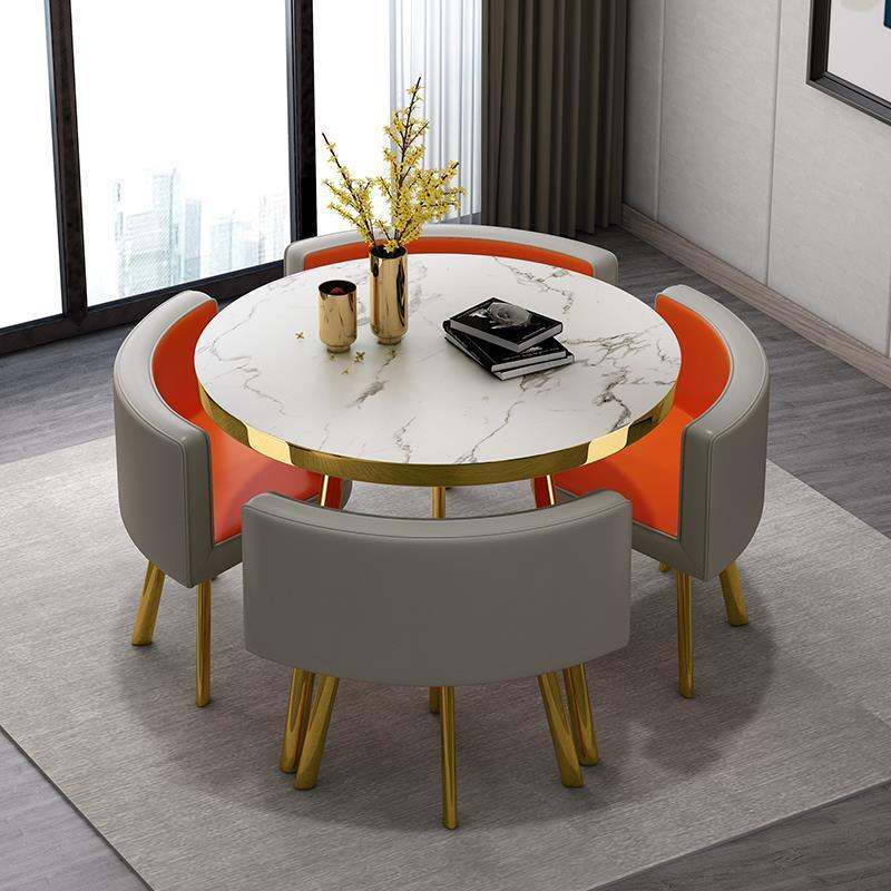 Light luxury negotiation net celebrity sales office reception small round table chair combination shop dining table and chair