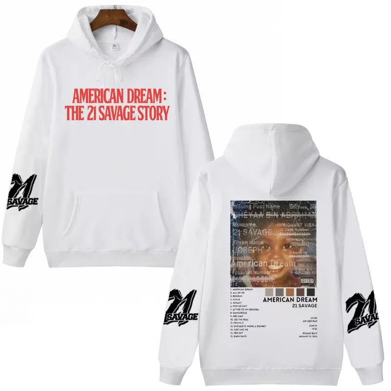 21 dzika historia amerykański sen 2024 bluza z kapturem mężczyzna kobieta Harajuku Hip Hop pulowerowe topy bluza