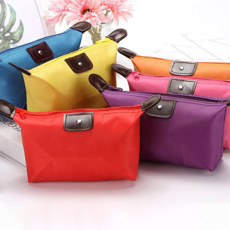 Tas penyimpanan wanita, dompet tas tangan Mini lucu Makeup portabel warna-warni tahan air untuk perjalanan