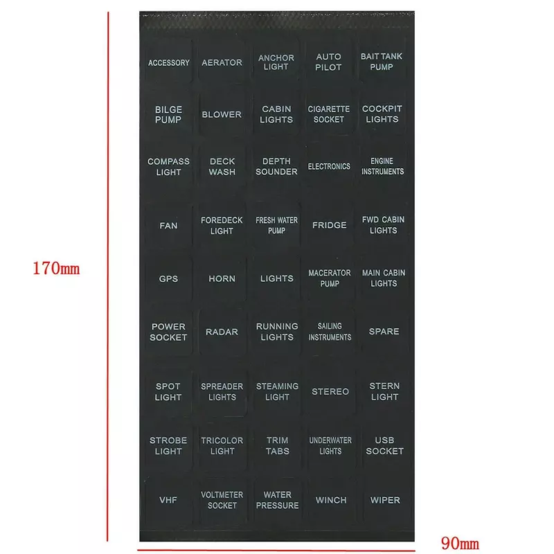 Panel instrumen lampu klakson lampu SPOT WINCH, baru 100% 15mm(L) X 15mm(W) 170mm(L) X 90mm(W) tahan lama