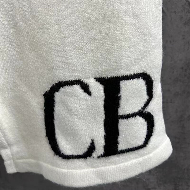 Calções jacquard com cordão de lã para homens e mulheres, malha nova Cole Buxton letras CB, alta qualidade, preto bege e cinza, 1:1, verão