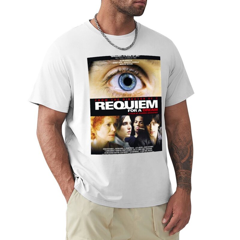 Requiem for a Dream T-Shirt vintage Bea Cukai desain hippie Anda sendiri pakaian untuk anak laki-laki T-Shirt pria