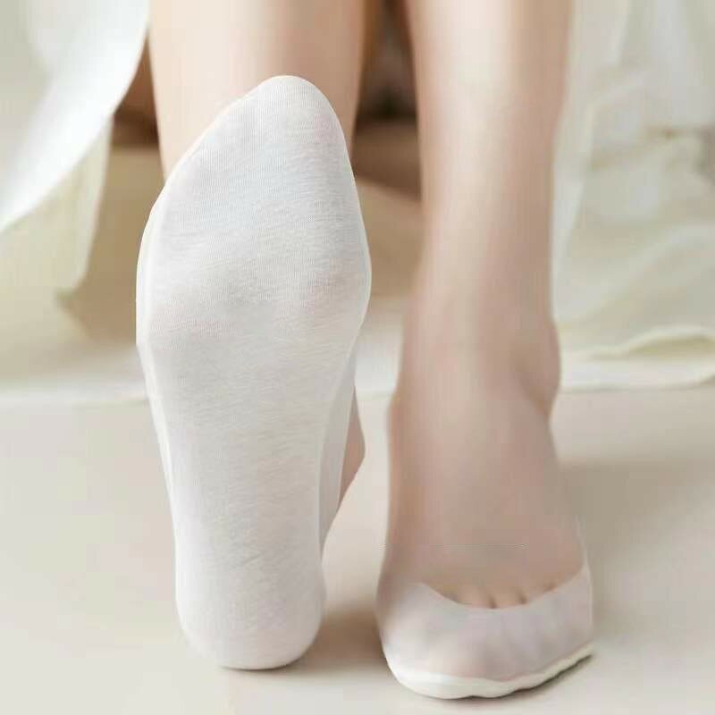 Women Mesh Invisible Boat Socks Summer Thin Style Heel Free Comfortable Versatile Cotton Bottom Fashion Trend Ladies Socks Y107