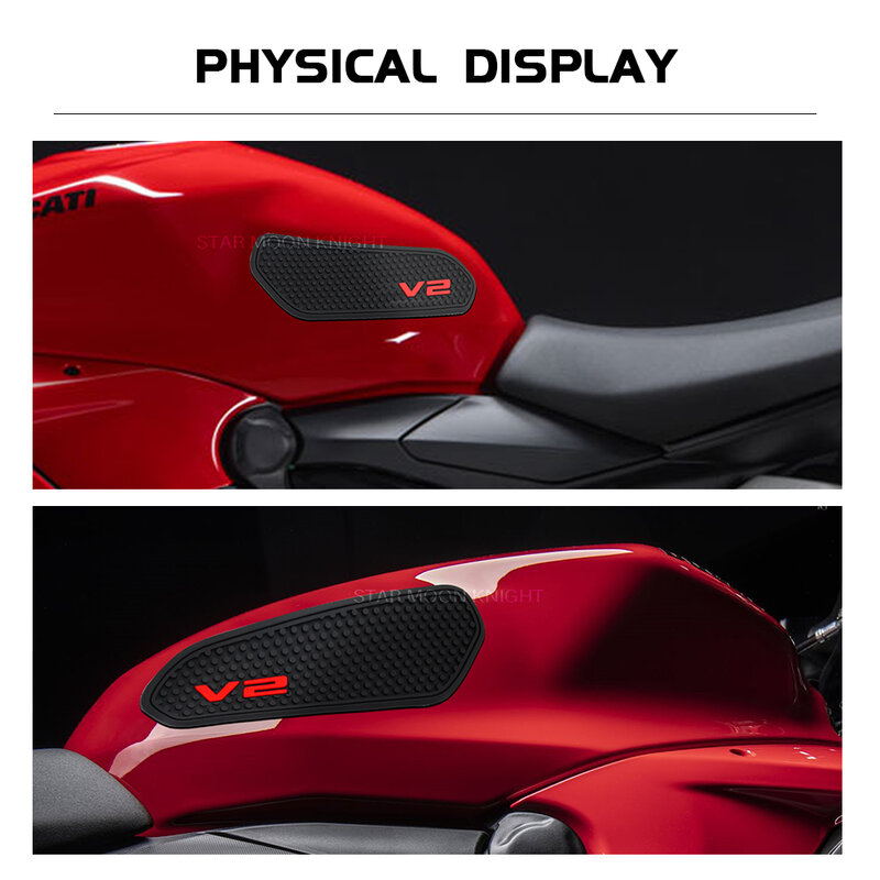 For Ducati Streetfighter V2 Panigale V2 2020- Side Fuel Tank pad Tank Pads Protector Stickers Decal Gas Knee Grip Traction Pad