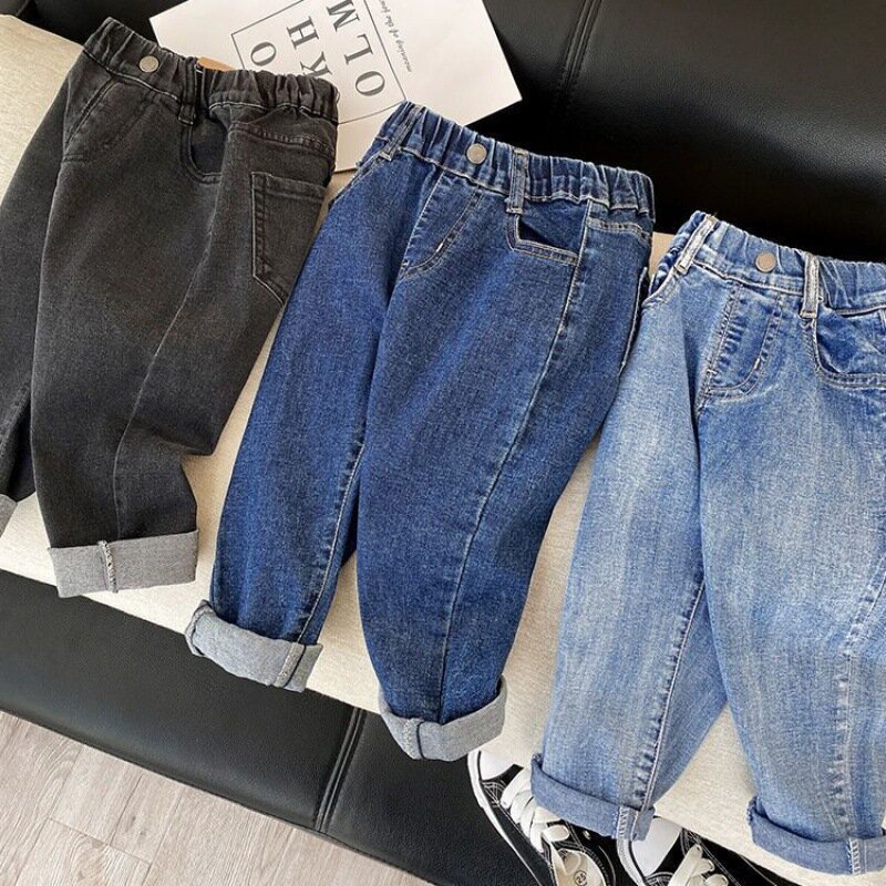 2023 spring new baby all-match foreign style long pants children's casual pants trend