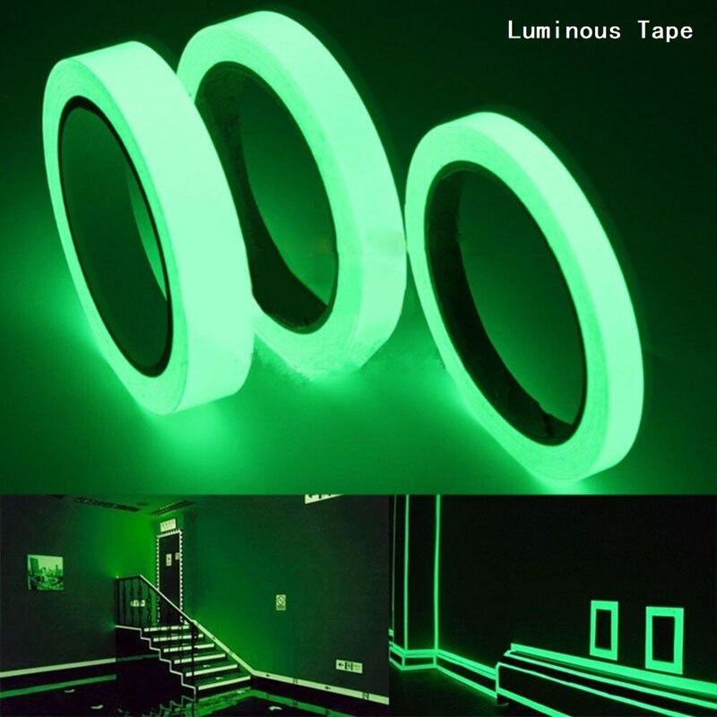 Nastro luminoso 1.5cm * 1m 12MM 3M nastro autoadesivo visione notturna Glow In Dark Safety Warning Security Stage Home Decoration Tapes