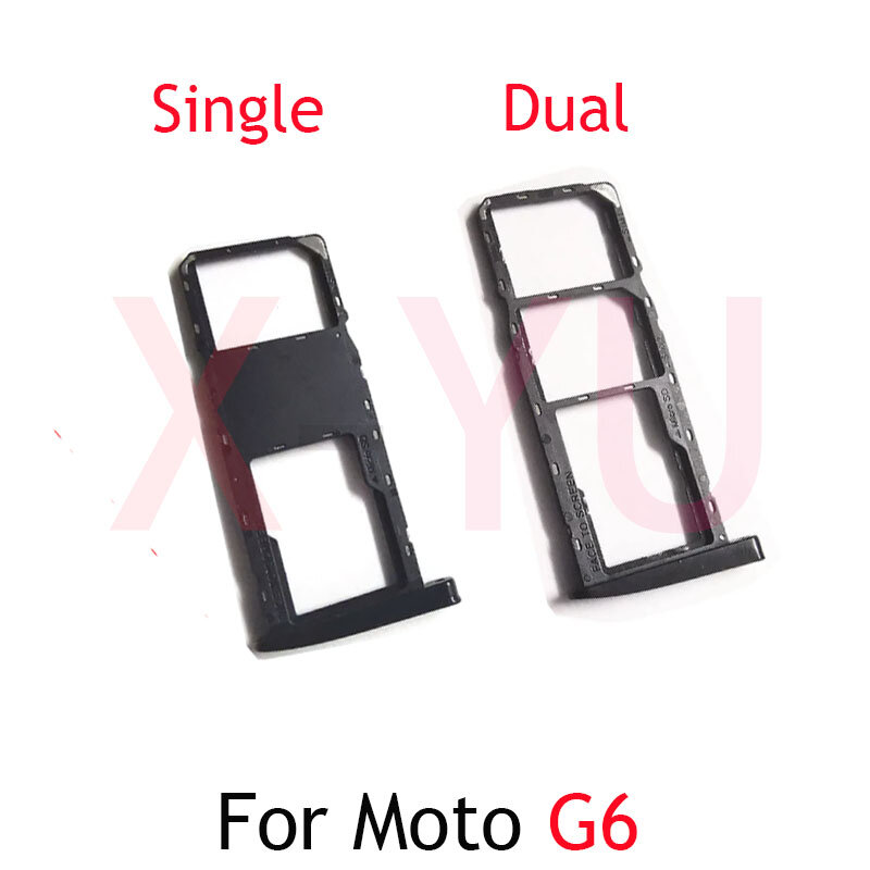 Cartão SIM Slot Tray Holder, Soquete para Motorola Moto G6, Soquete do leitor de cartão
