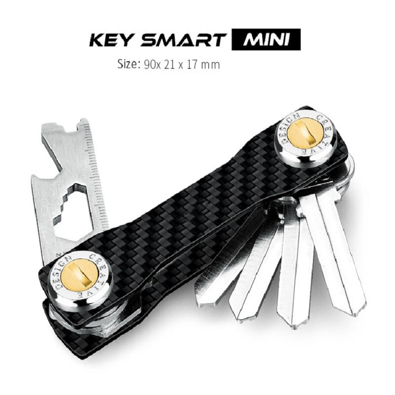 2023 Brand 100% Carbon DIY Key Chain Key SMART Wallet EDC Pocket Key Holder Key Organizer Housekeeper