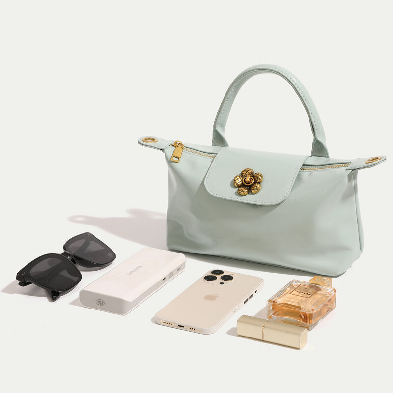 Tas gaya Inggris untuk wanita tas desainer mewah dan dompet 2024 baru di PU antik berpayet pegangan atas bahu kecil bunga