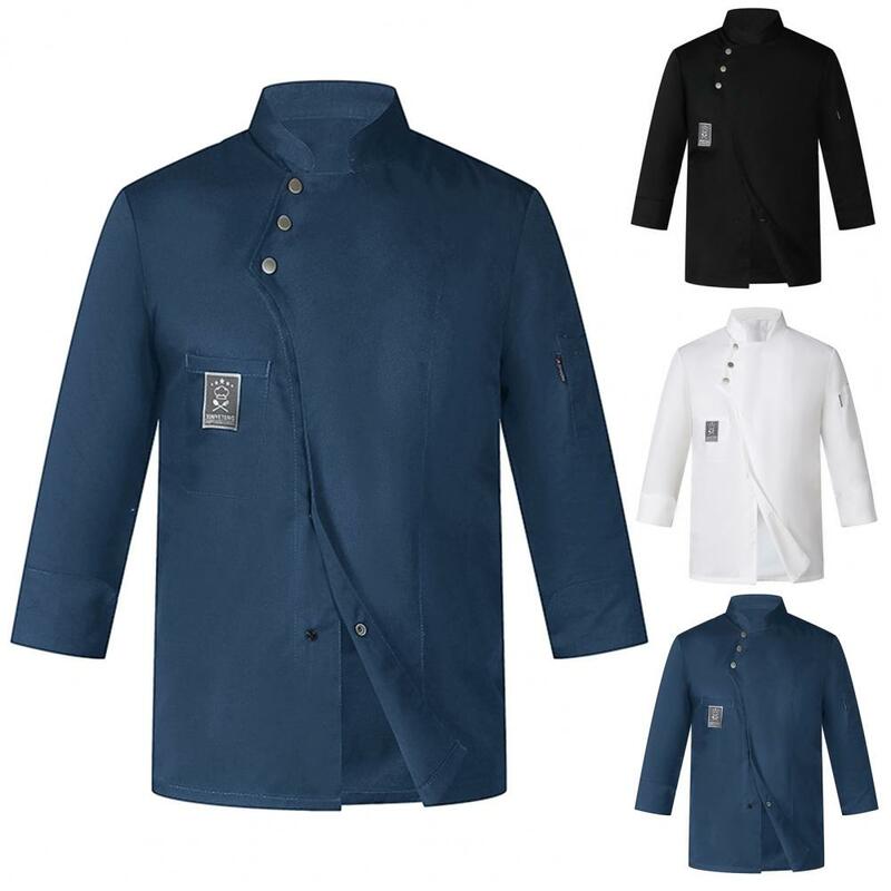 Рубашка шеф-повара с воротником-стойкой, профессиональная Униформа шеф-повара для мужчин и женщин, водонепроницаемая, с защитой от грязи, для ресторана