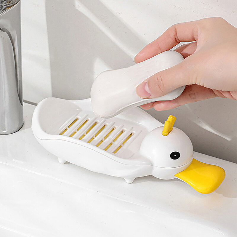 Duck Shape Soap Box Cartoon Soap Dish Drainable Soap Holder Soap Container Soap Dish For Tray Bathroom Accessories