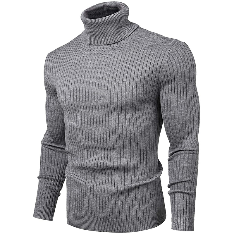 Męski sweter boże narodzenie jesień i zima jednolity kolor wysoki kołnierz skręcony wzór dopasowany pulower męskie bluzy z kapturem w stylu Casual