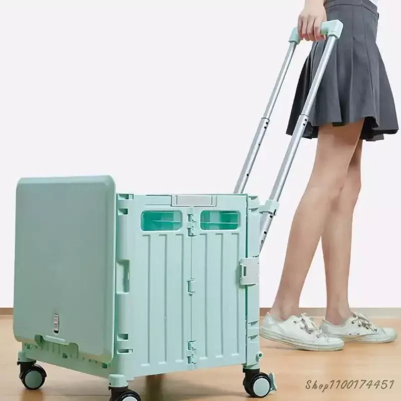 Eason тяга складная корзина для покупок корейский бытовой Регулируемый Прицеп Многофункциональная Универсальная тележка для путешествий