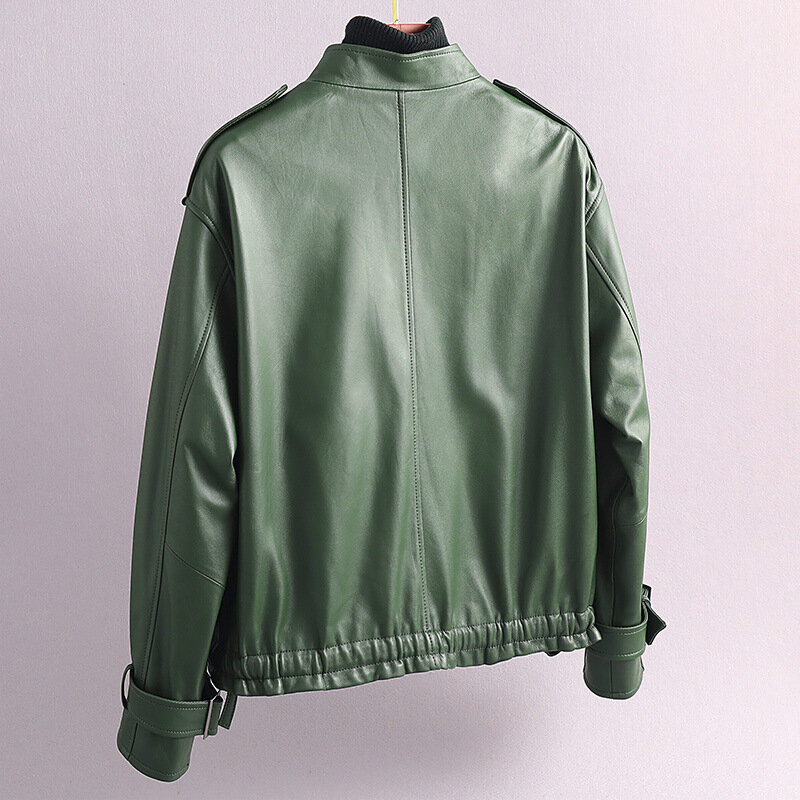 Ayunsue nova jaqueta de couro genuíno das mulheres jaquetas de couro curto para as mulheres 2023 real casaco de pele carneiro roupas femininas moda coreana