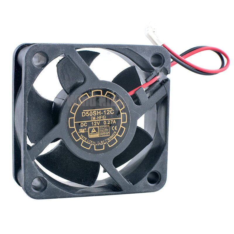 Ventilador de flujo Axial para fuente de alimentación, enfriador, 5cm, 50mm, 50x50x20mm, DC12V, 0.27A, 2 pines, 6000rpm