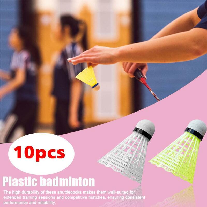 10pcs/Set Biomimetic Nylon Badminton Outdoor Training Cork Ball Head Elasticity Shuttlecocks Replacement Sports Supplies