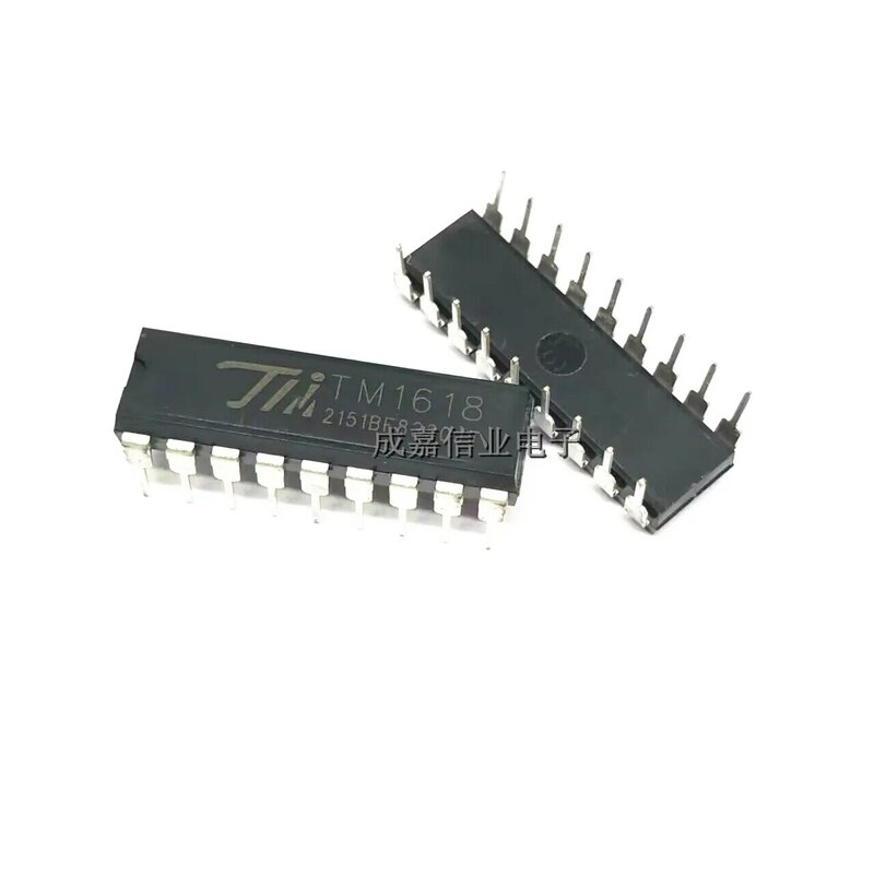 Circuito dedicado de Control de Controlador LED TM1618 DIP-18, múltiples modos de visualización, 7 segmentos, 5-8 segmentos, 4 dígitos, 10 unidades por lote