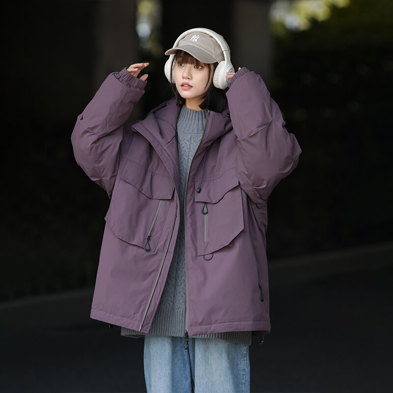 하이 퀄리티 온열 겨울 다운 재킷 남성용 후드 집업, 따뜻한 두꺼운 방수 커플 퍼퍼 재킷, 야외 바람막이