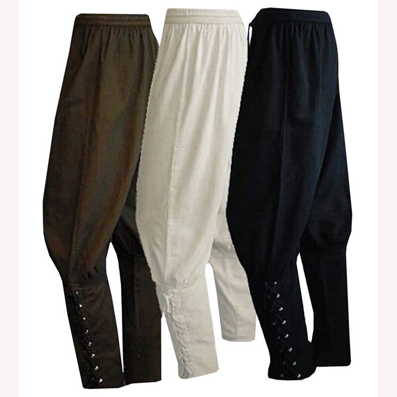 Pirate Pants For Men  Cosplay Renaissance Medieval Gothic Pants Pirate Costume Trouser Men Plus Size 3XL
