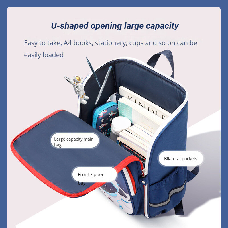New Primary School School Bag Cartoon Space Bag Backpack 1-3-6 Grade Children's Waterproof Spine Protection Wholesale