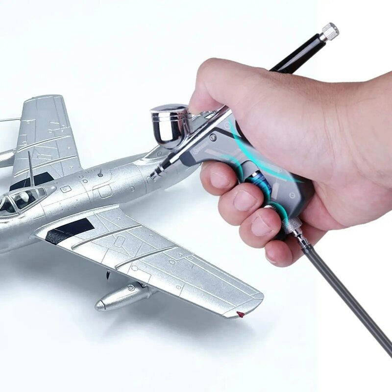 Аэрограф с ручкой, удобный портативный многоразовый прибор для распыления красок с металлической заменой
