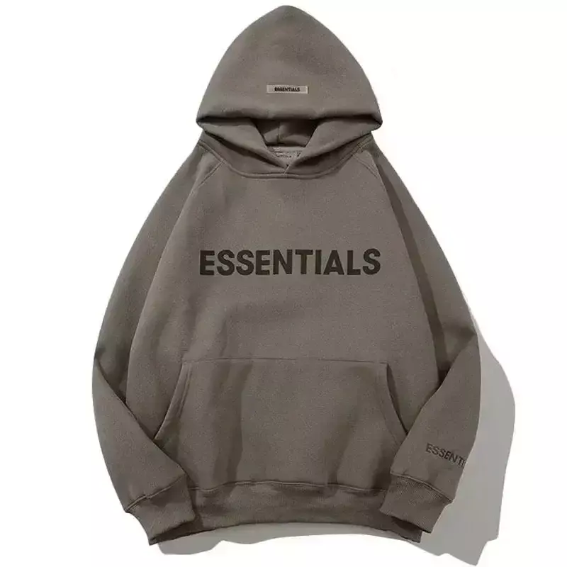 Esensial-Sweater bertudung pria dan wanita, Sweater hoodie ukuran besar uniseks dengan huruf dan Logo, kualitas tinggi, gaya Hip Hop
