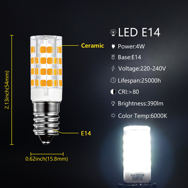 1-10P lampa LED W kształcie kukurydzy mała żarówka 220V E14 super jasny ciepły biały 4W nadaje się do salonu lampy kryształowe i oświetlenie sypialni