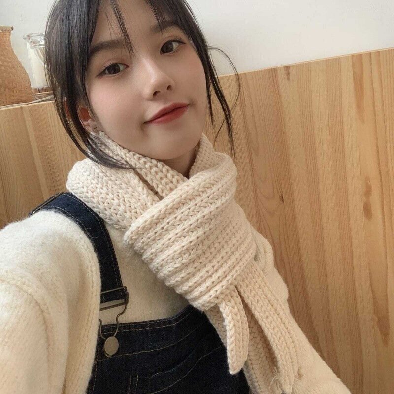Hot Style In Winter, Knitted Wool, Korean Version, Autumn Couple, Thick Needle, Thickened, Warm, Versatile Dual-Purpose Scarf