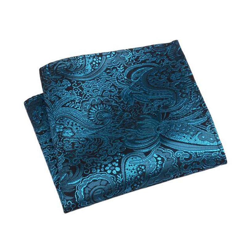 Popular Square 23CM silk Handkerchief For Men Gentlemen Classic  Jacquard Pocket Towel For New Year Wedding Party Christmas Gift