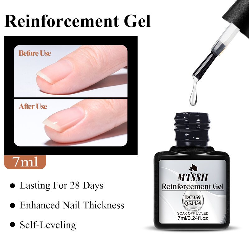 Mtssii 7ml Reinforcement Gel Nail Polish Function Gel Thick Base Gel Top Coat Transparent Soak Off UV LED Nail Art Manicure