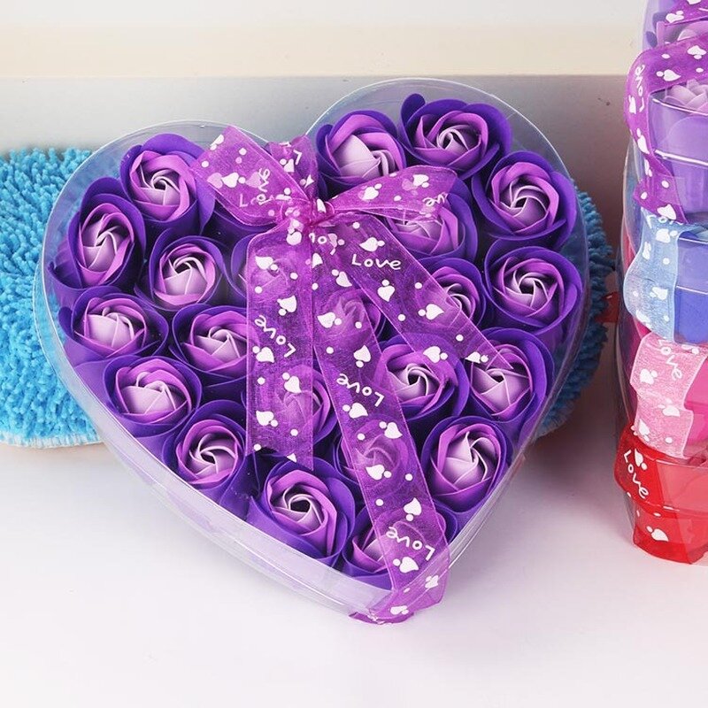 Новое ароматизированное Мыло Для ванны и тела с лепестками роз, свадебный подарок, синий, фиолетовый, красный, розовый искусственный сушеный цветок