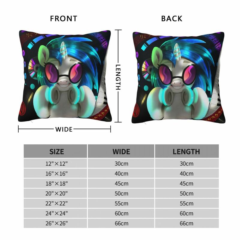 Wubs - Vinyl Scratch Square Pillowcase Pillow Cover Polyester Cushion Decor Comfort Throw Pillow for Home Car