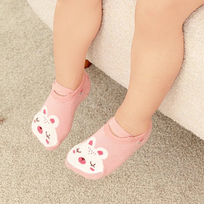 One Pairs 0-3Years Newborn Baby Girls Boys Socks Non Slip Rubber Cotton Cartoon Kids Socks For Boys Girls Toddler Floor Sock