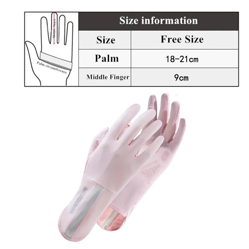 UPF50+ Women Sun Protection Gloves Long UV Resistant Breathable Anti-Slip for Driving Riding Professional Ice Silk Outdoor Gear