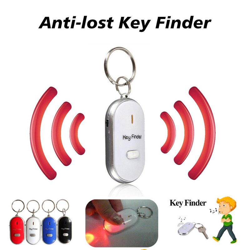 Mini Led Whistle Anti Verloren Sleutelzoeker Alarm Portemonnee Pet Tracker Slimme Knipperende Afstandsbediening Locator Sleutelhanger Tracer Sleutelzoeker