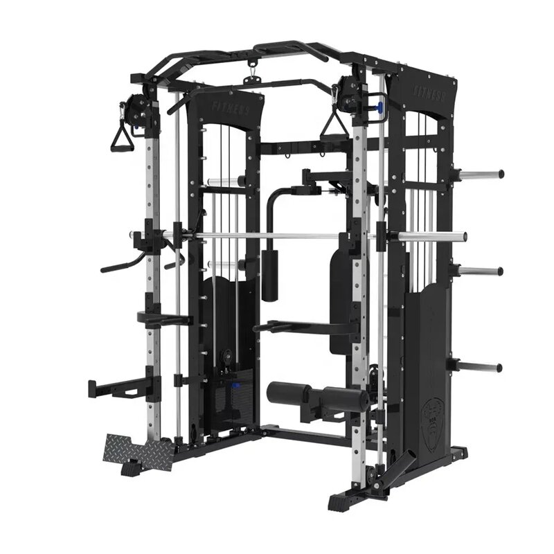 All In One Smith Machine High Quality Commercial Gym Fitness Center Sports Equipment Trainer Home Exercise Power Cage Squat Rack