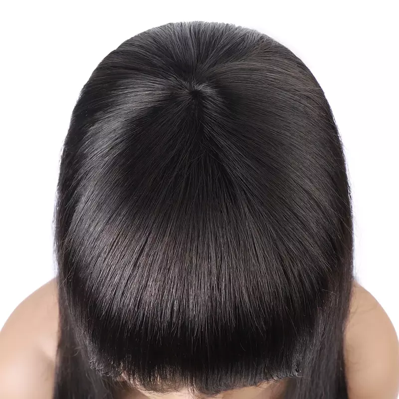 Bezklejowe brazylijskie ludzkie włosy peruka z grzywką pełną maszyną Remy krótkie peruki z frędzlami Bob dla czarnych kobiet 12 14 cali