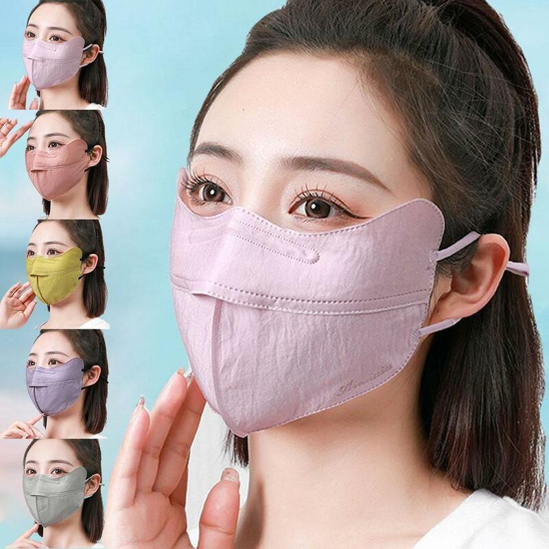 Máscara de protección ocular UV para mujer, protector solar, abierta, transpirable, tipo de oreja colgante, sombrilla fina, Verano