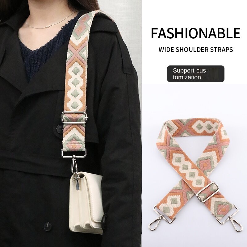 Cinta 5cm/130cm estilo étnico cinta colorida alça ajustável bolsa alça de ombro alça mensageiro bolsa
