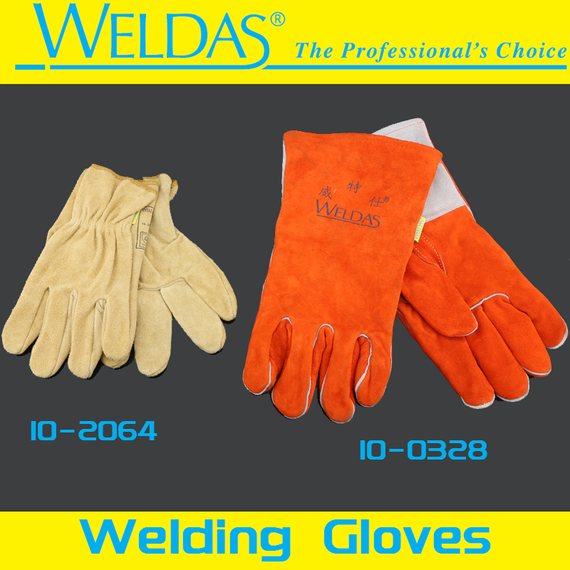 WELDAS welding Glove Lengthen Fireproof Heat Resistant Cow Leather Gloves Welding Gloves Protective Gloves for Welders