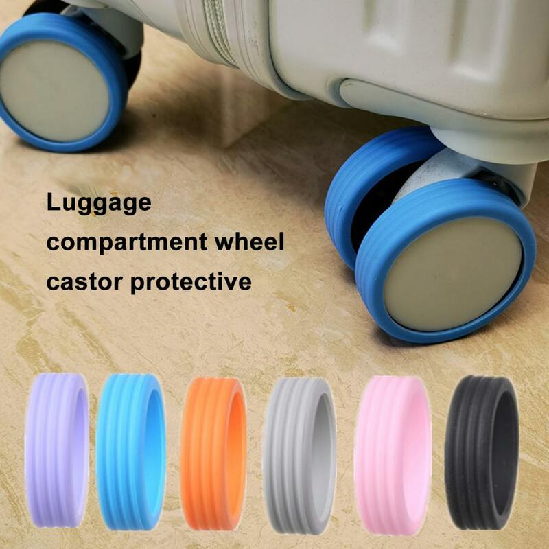 8Pcs Silicone Luggage Wheels Protector Reduce Noise Travel Luggage Suitcase Wheels Cover Protective Sleeves Luggage Accessories