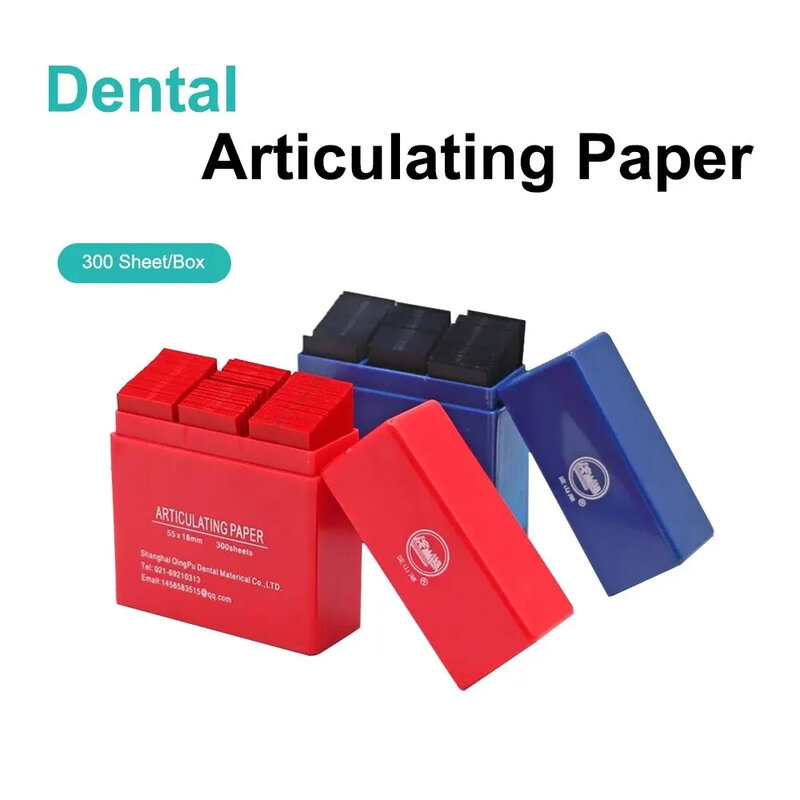 Denspay kertas artikulator gigi 300 lembar, alat bahan pemutih, Strip gigit dua sisi untuk dokter gigi, perawatan gigi