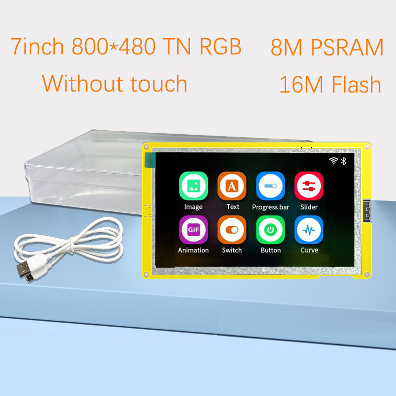 ESP32-S3 HMI شاشة عرض ذكية ، 8 م ، PSRAM ، 16 م فلاش ، اردوينو ، LVGL ، واي فاي ، بلوتوث ، 7 "، 800x480 ، 7.0" ، RGB ، LCD ، وحدة TFT