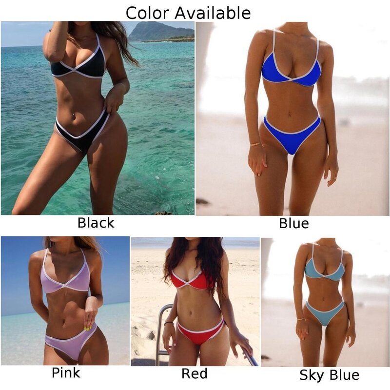 Women Bra Solid Color Bikini Swimwear Beach Underwear Lingerie Swimsuit Female Push Up Swimming Breathable Swimwear Bathing Suit