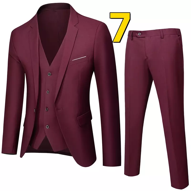 Co207 terno de três peças para homens, casual, slim fit, estilo britânico