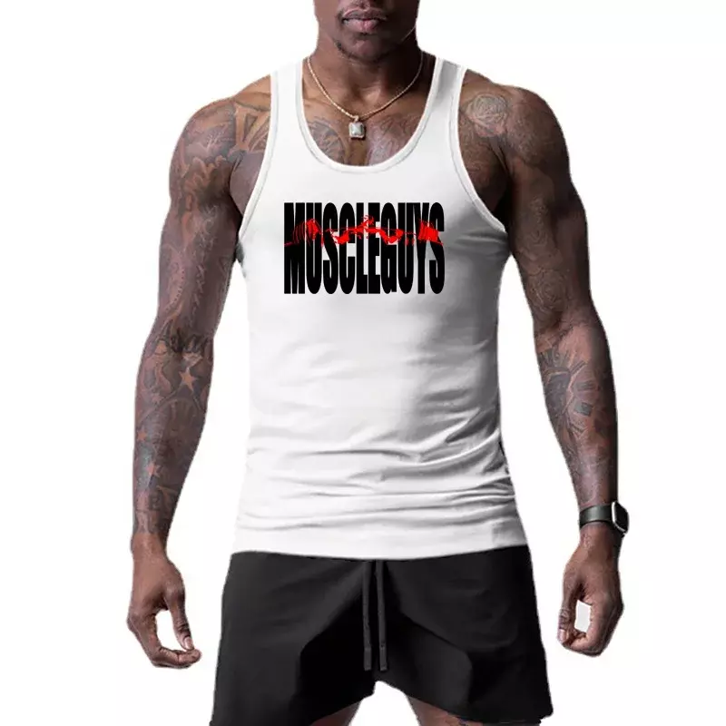 Mens Brand Street Style  Gym Workout Casual Sports Fashion Quick Dry  Tank Top Mesh Vest Breathable Sleeveless Singlets