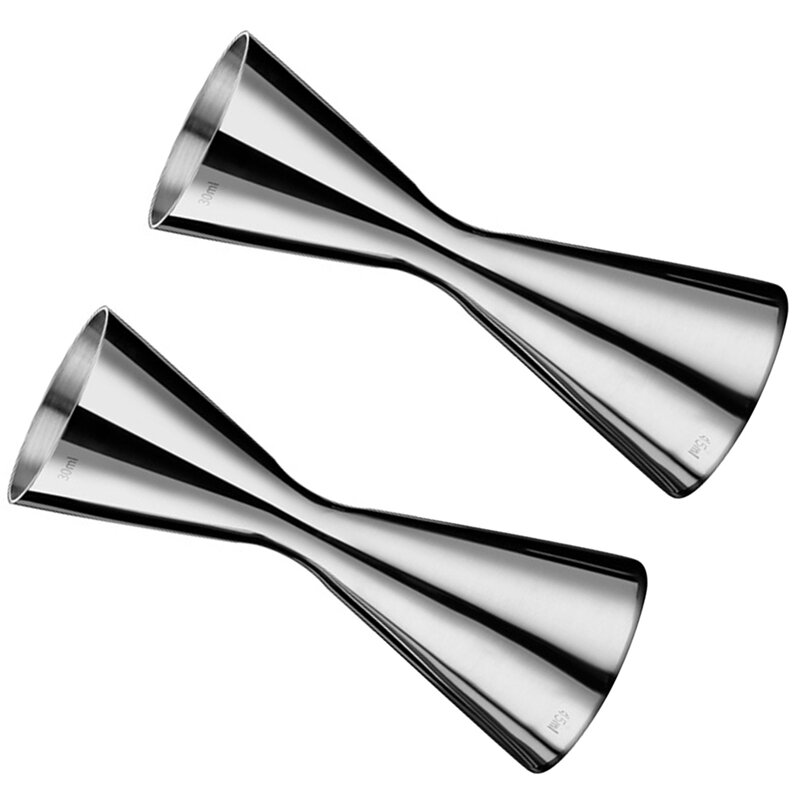 Promotion! 2X Stainless Steel Measure Cup Double Head Bar Party Wine Cocktail Shaker Jigger 45Ml