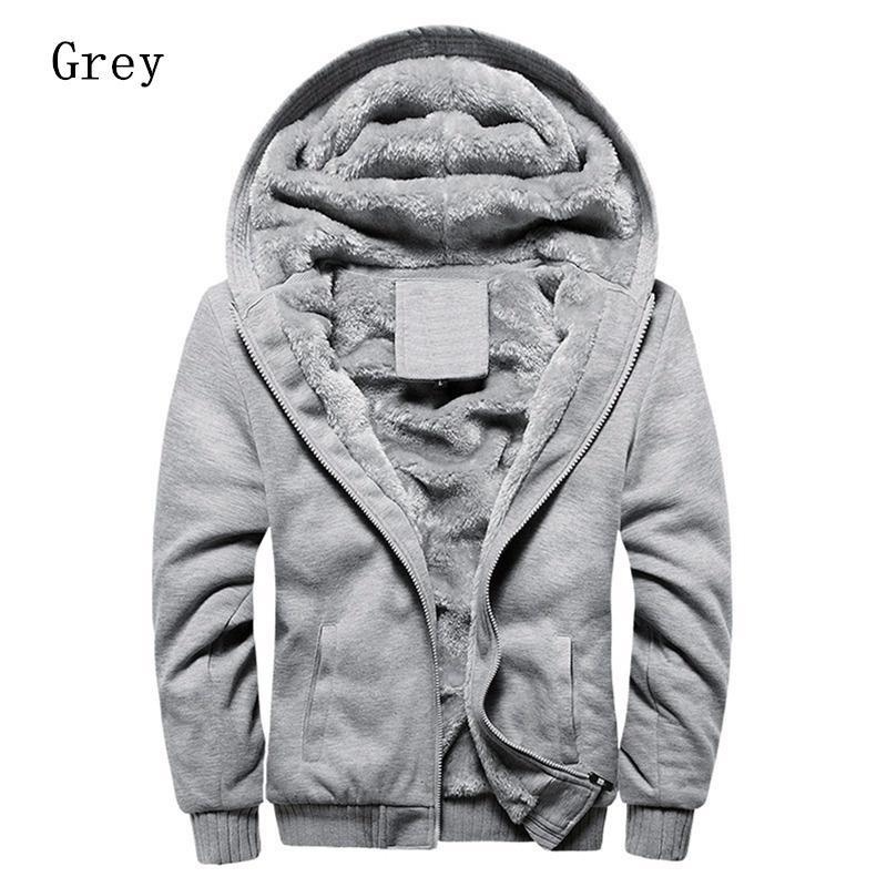 Hoodie de lã quente engrossado masculino, monocromático, zíper de contraste, casaco esportivo, jaqueta fashion, inverno