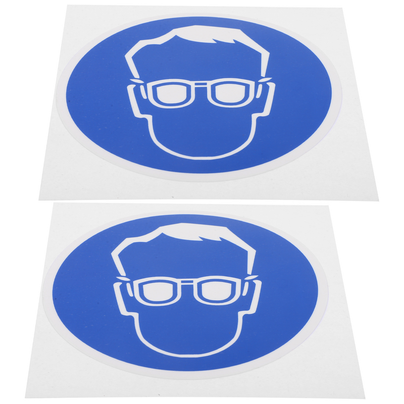 2 Pcs Wear Glasses Logo Protective Goggles Decal for Safety Protection Sticker Stickers Eye Adhesive Sign